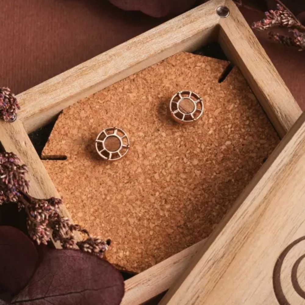 HOLKZERN Rose Gold and Koa Earrings